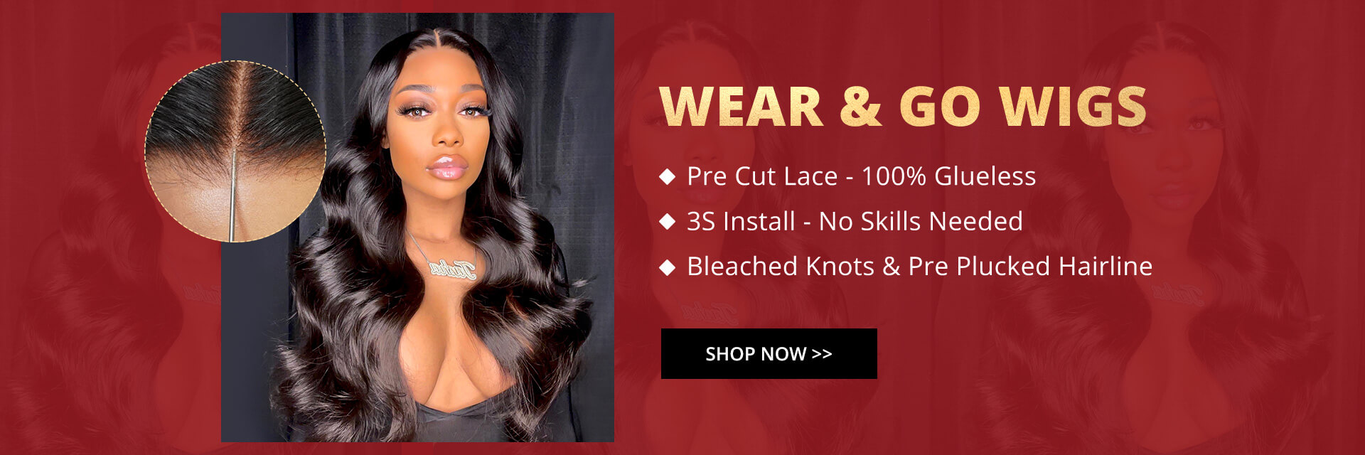 West kiss hair store offers wear go glueless wigs on sale